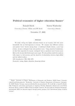 Political economics of higher education finance