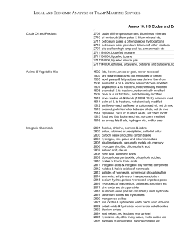 Annex 11: HS codes and descriptions