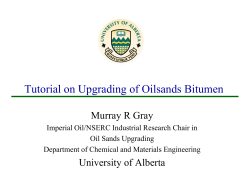 Tutorial on Upgrading of Oilsands Bitumen
