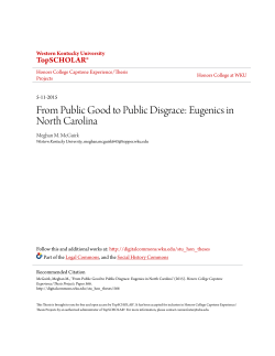 From Public Good to Public Disgrace: Eugenics in