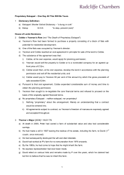 1 Proprietary Estoppel &ndash; One Day All This Will Be Yours 1 Dictionary