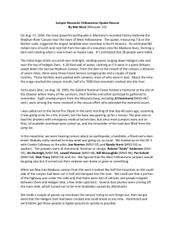 Jumper Recounts Yellowstone Quake Rescue, Bob Nicol, 2014