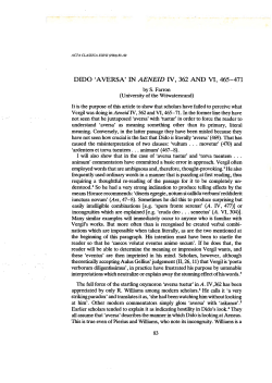 DIDO `AVERSA` IN AENEID IV, 362 AND VI, 465-471