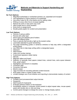 Methods and Materials to Support Handwriting and Keyboarding