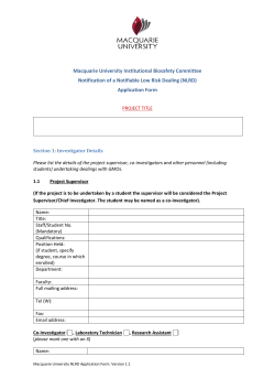 Application Form - Macquarie University