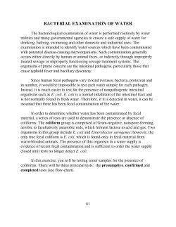 BACTERIAL EXAMINATION OF WATER