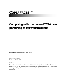 Complying with the revised TCPA Law pertaining to fax