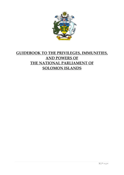 GUIDEBOOK TO THE PRIVILEGES, IMMUNITIES, AND POWERS