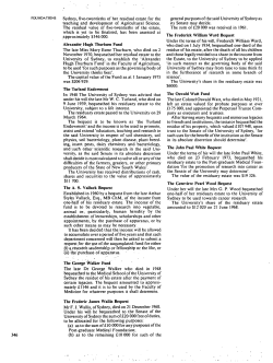 FOUNDATIONS Sydney, five-twentieths of her residual estate for the