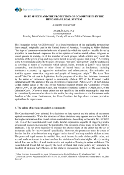 hate speech and the protection of communities