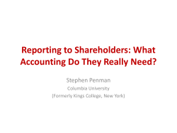 Reporting to Shareholders: What accounting do they really need?