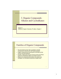 3. Organic Compounds: Alkanes and Cycloalkanes