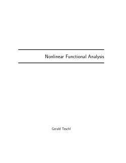 Nonlinear Functional Analysis - DIM