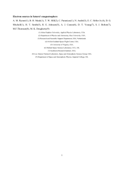 1 Electron sources in Saturn`s magnetosphere AM