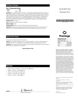 Glu-C, Sequencing Grade, Product Information 9PIV165