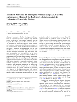 Effects of Activated Bt Transgene Products (Cry1Ab, Cry3Bb) on