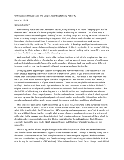 Of Houses and House Elves-The Gospel