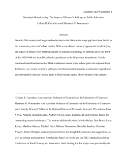 Municipal Housekeeping: The Impact of Women`s Suffrage