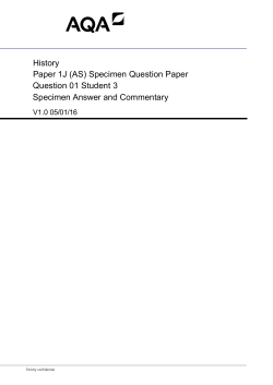 AS History Specimen answer and commentary Paper 1J