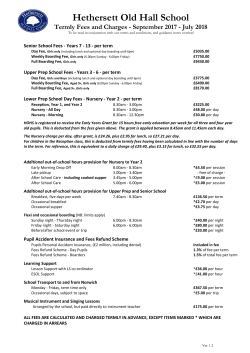 Fees 2017-2018 - Hethersett Old Hall School