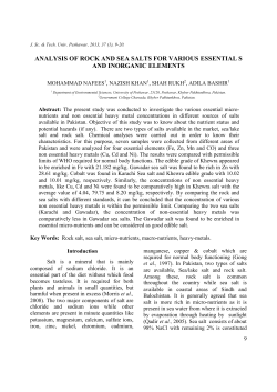 analysis of rock and sea salts for various essential s and