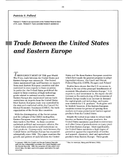 Trade Between the United States and Eastern Europe