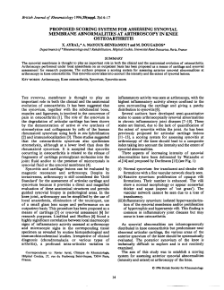 PROPOSED SCORING SYSTEM FOR ASSESSING SYNOVIAL