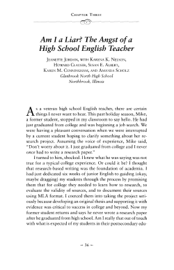 3. Am I a Liar? The Angst of a High School English Teacher