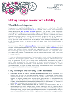 Quangos, or arm`s-length bodies (ALBs) as they are properly known