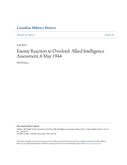 Enemy Reaction to Overlord: Allied Intelligence Assessment, 6 May