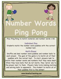 Play Ping-Pong to match numerals and number words 1