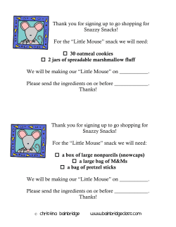 Parent shopping lists - Christina Bainbridge