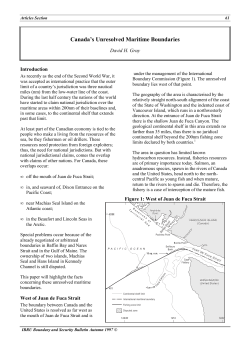 Canada`s Unresolved Maritime Boundaries