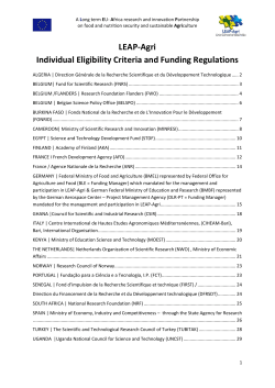 LEAP-Agri Individual Eligibility Criteria and Funding Regulations