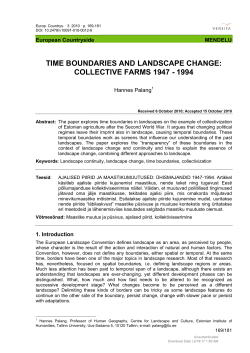TIME BOUNDARIES AND LANDSCAPE CHANGE: COLLECTIVE