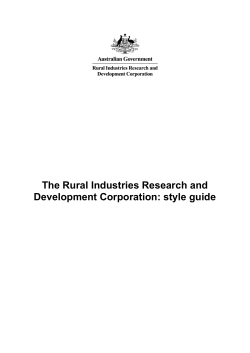 RIRDC style guide