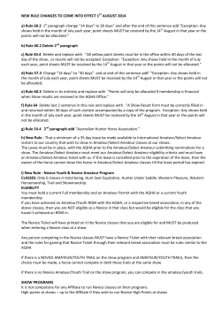 NEW RULE CHANGES TO COME INTO EFFECT 1ST AUGUST