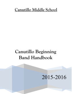 Canutillo Beginning Band Handbook