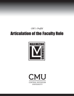 Articulation of the Fa​culty Role