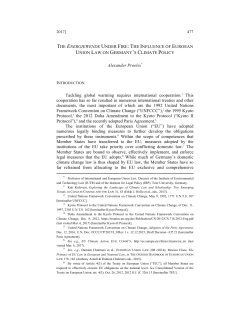 The Influence of European Union Law on Germany`s Climate Policy