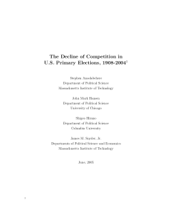 The Decline of Competition in U.S. Primary Elections, 1908