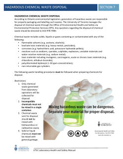 hazardous chemical waste disposal - UTSC