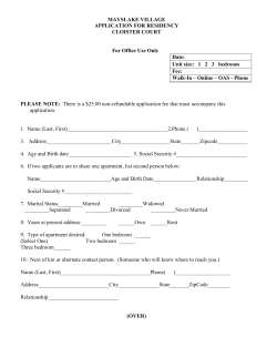 MAYSLAKE VILLAGE APPLICATION FOR RESIDENCY CLOISTER