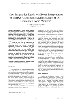 How Pragmatics Leads to a Better Interpretation of Poetry: A