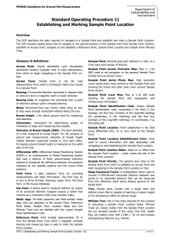 Standard Operating Procedure 11 Establishing and Marking Sample