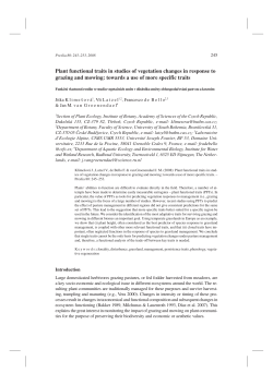 Plant functional traits in studies of vegetation changes in response to