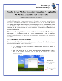 Amarillo College Wireless Connection Instructions for Laptop PCs