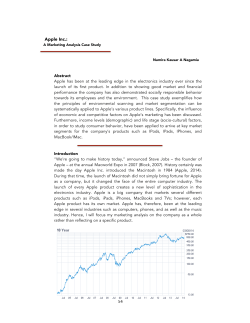 Apple Inc.: a marketing analysis case study