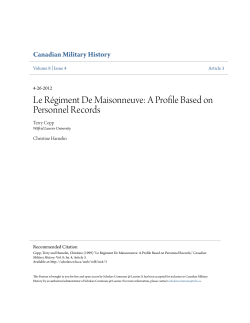 A Profile Based on Personnel Records