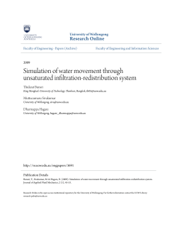 Simulation of water movement through unsaturated infiltration